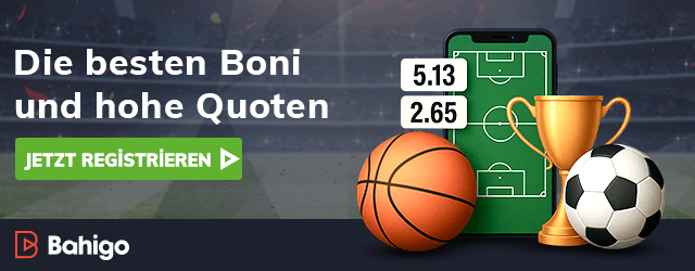 Bahigo Willkommensbonus mit hohen Quoten und Sportmotiven auf dem Smartphone