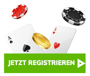 Beste Willkommensbonus Casino mit Spielkarten und goldenem Chip über dem Registrieren Button