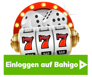Spielautomat mit 777 Symbolen über dem Einloggen Button